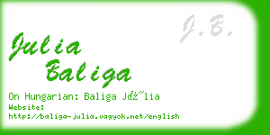 julia baliga business card